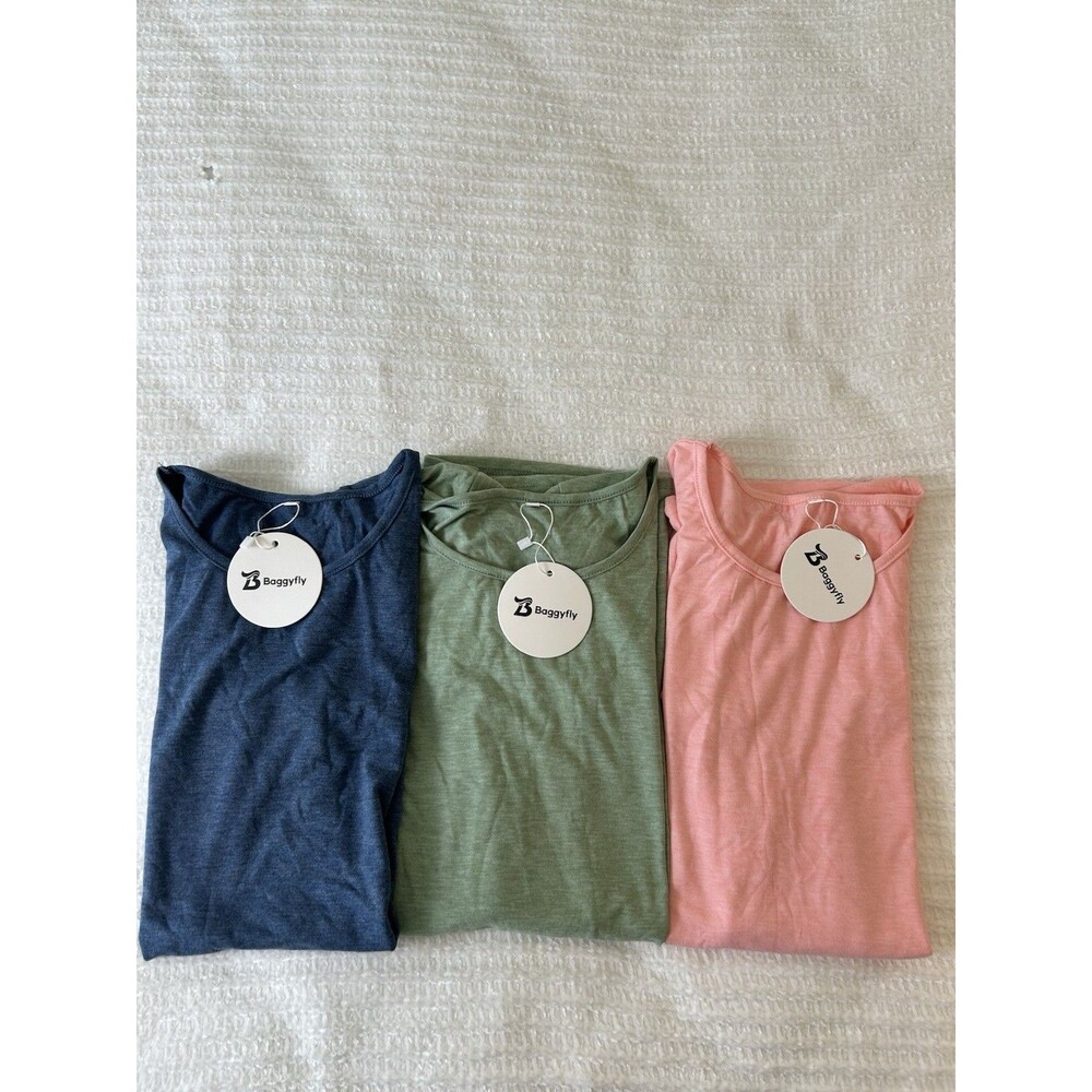 New 3 Pack Oversized Crewneck T-Shirts Summer Casual Loose Fit Cotton Tees Small